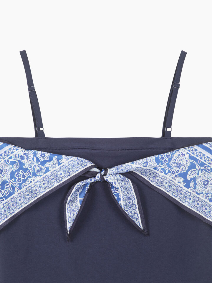 Blue scarf top - null - Blue | Sisley K image number 4